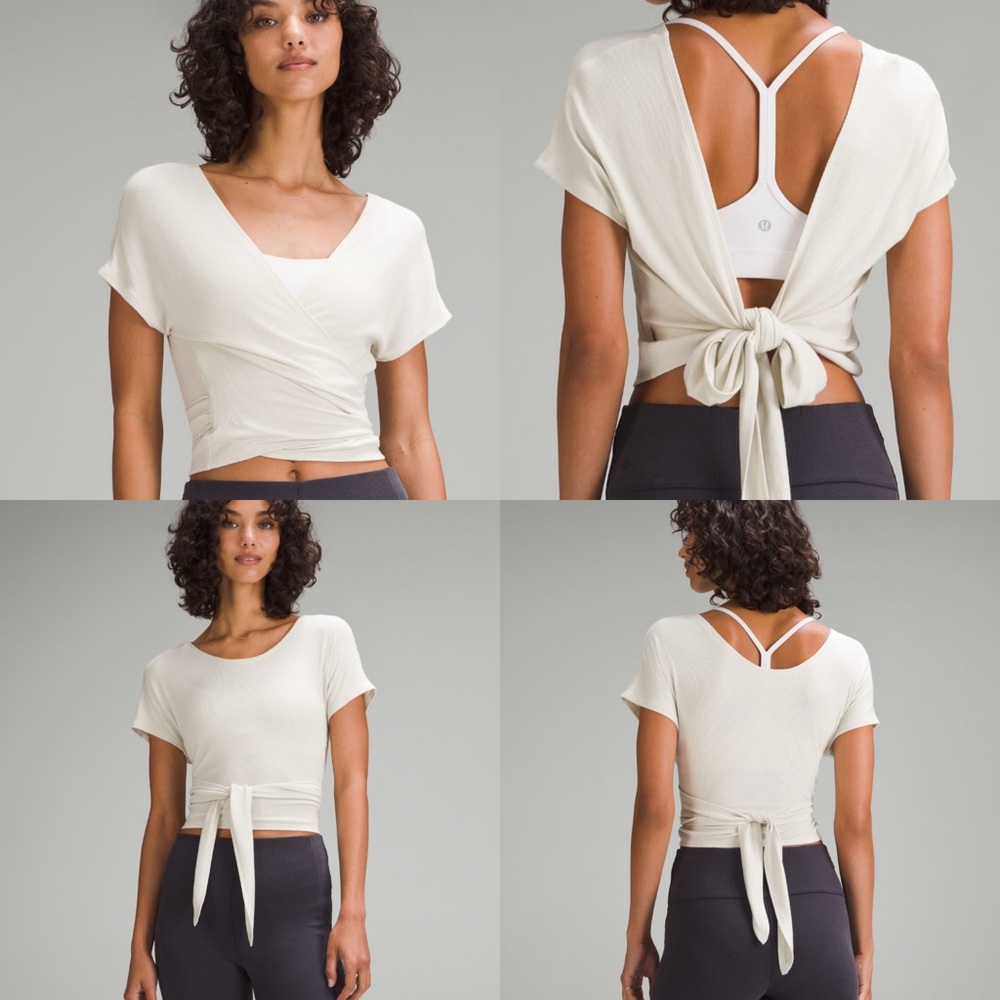 Lululemon Athletica Cream Wrap Crop Top